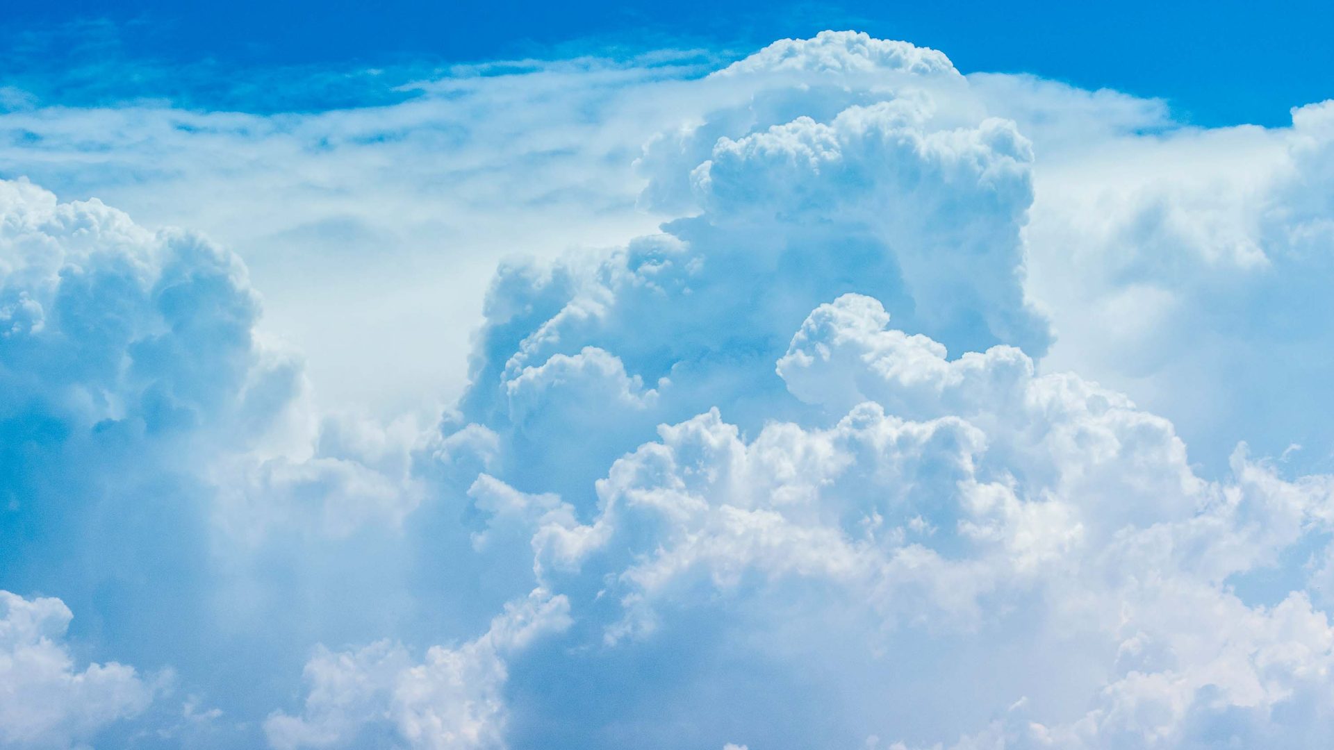 Clouds in a blue sky.