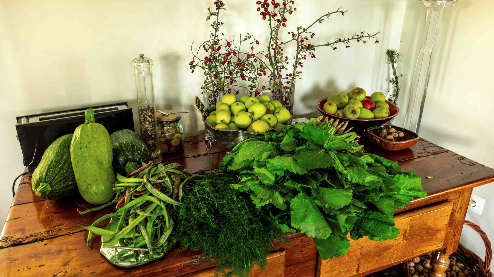 A table covered in fresh produce.